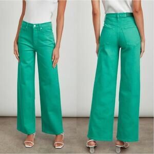 NEW Rails Getty Wide Leg Jeans in Emerald Green Size 25